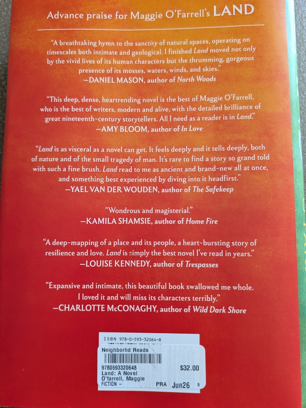 Land By Maggie O'Farrell Hardcover With Dust Jacket - Picture 2 of 2